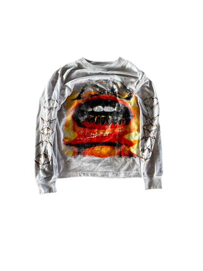 ISO  Distressed Long Sleeve T-Shirt - White